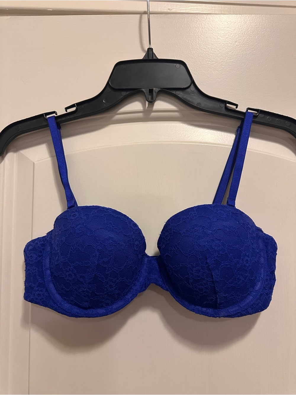 Victoria's Secret Royal Blue Lace Strapless Push-Up Bra